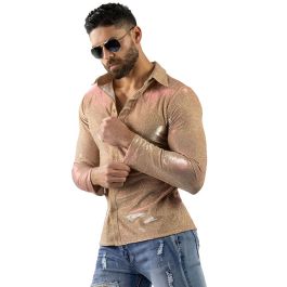 green emerald velvet dress Premium Cotton Solid Shirt for Man (Rose Gold) – Frankshop.in main image 1