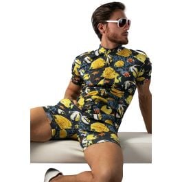Tropical Fish Print Romper Men - Printed Beach Romper