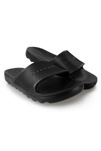 Embossed Black Slide Sandals Men - Karl Lagerfeld Shoes display picture 1