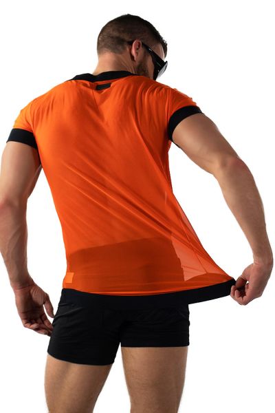 Orange Mesh Ringer T-Shirt Men - Modus Vivendi Ringer Tee